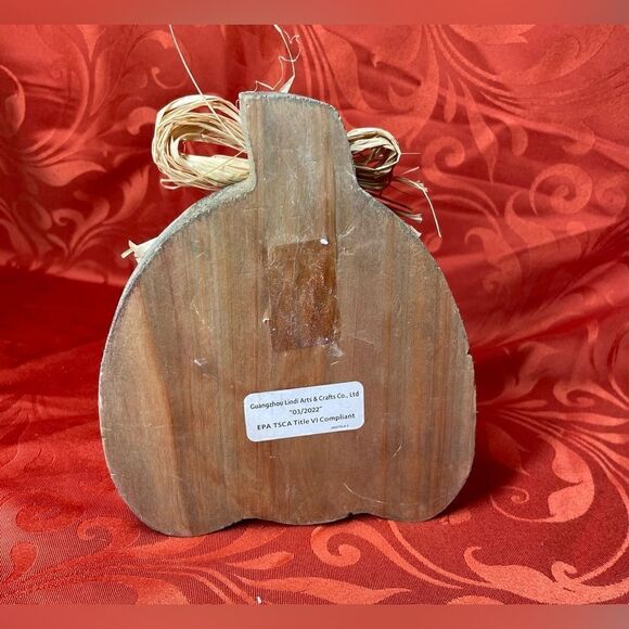 “Welcome” NEW All to Fall Rustic Farmhouse Style Wood Pumpkin - Picture 3 of 7